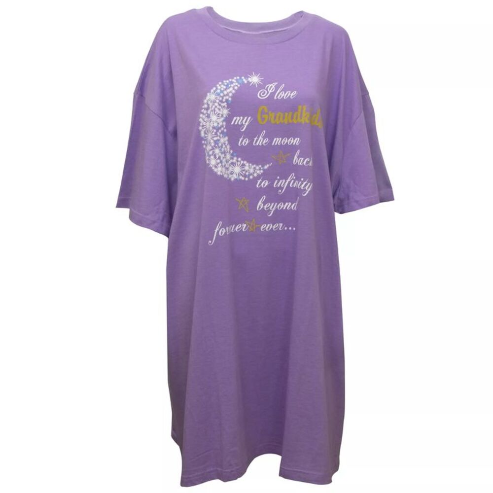 Metropolitan "I Love my Grandkids to the moon and back" Purple Nightshirt, M/L
